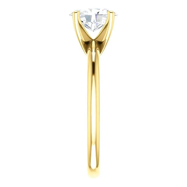 14KT GOLD 1.00 CT OVAL DIAMOND SOLITAIRE RING