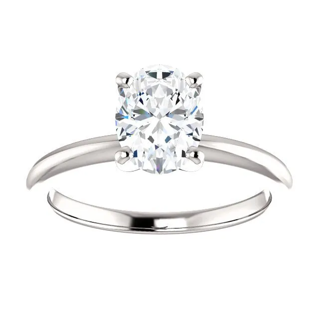 14KT GOLD 1.00 CT OVAL DIAMOND SOLITAIRE RING