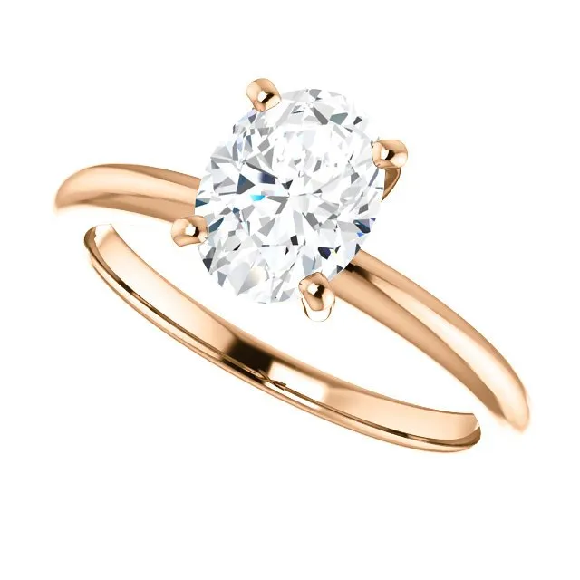 14KT GOLD 1.00 CT OVAL DIAMOND SOLITAIRE RING