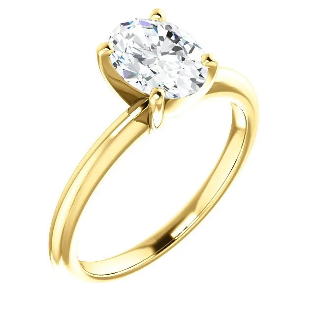 14KT GOLD 1.00 CT OVAL DIAMOND SOLITAIRE RING