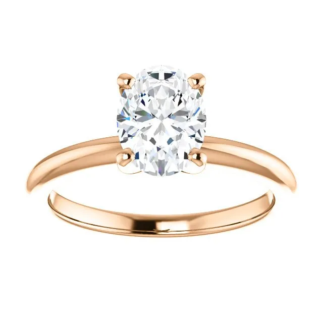14KT GOLD 1.00 CT OVAL DIAMOND SOLITAIRE RING