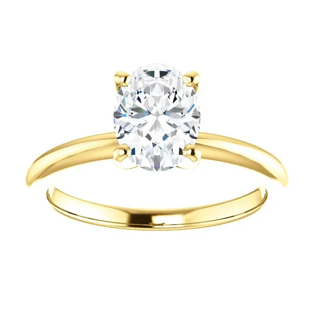 14KT GOLD 1.00 CT OVAL DIAMOND SOLITAIRE RING