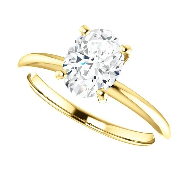 14KT GOLD 1.00 CT OVAL DIAMOND SOLITAIRE RING