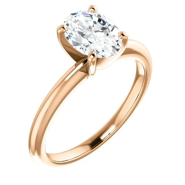 14KT GOLD 1.00 CT OVAL DIAMOND SOLITAIRE RING