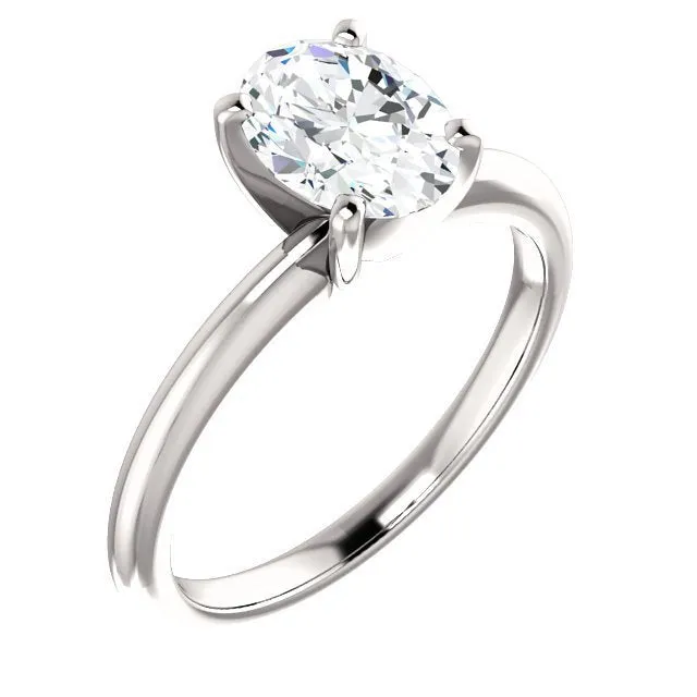 14KT GOLD 1.00 CT OVAL DIAMOND SOLITAIRE RING