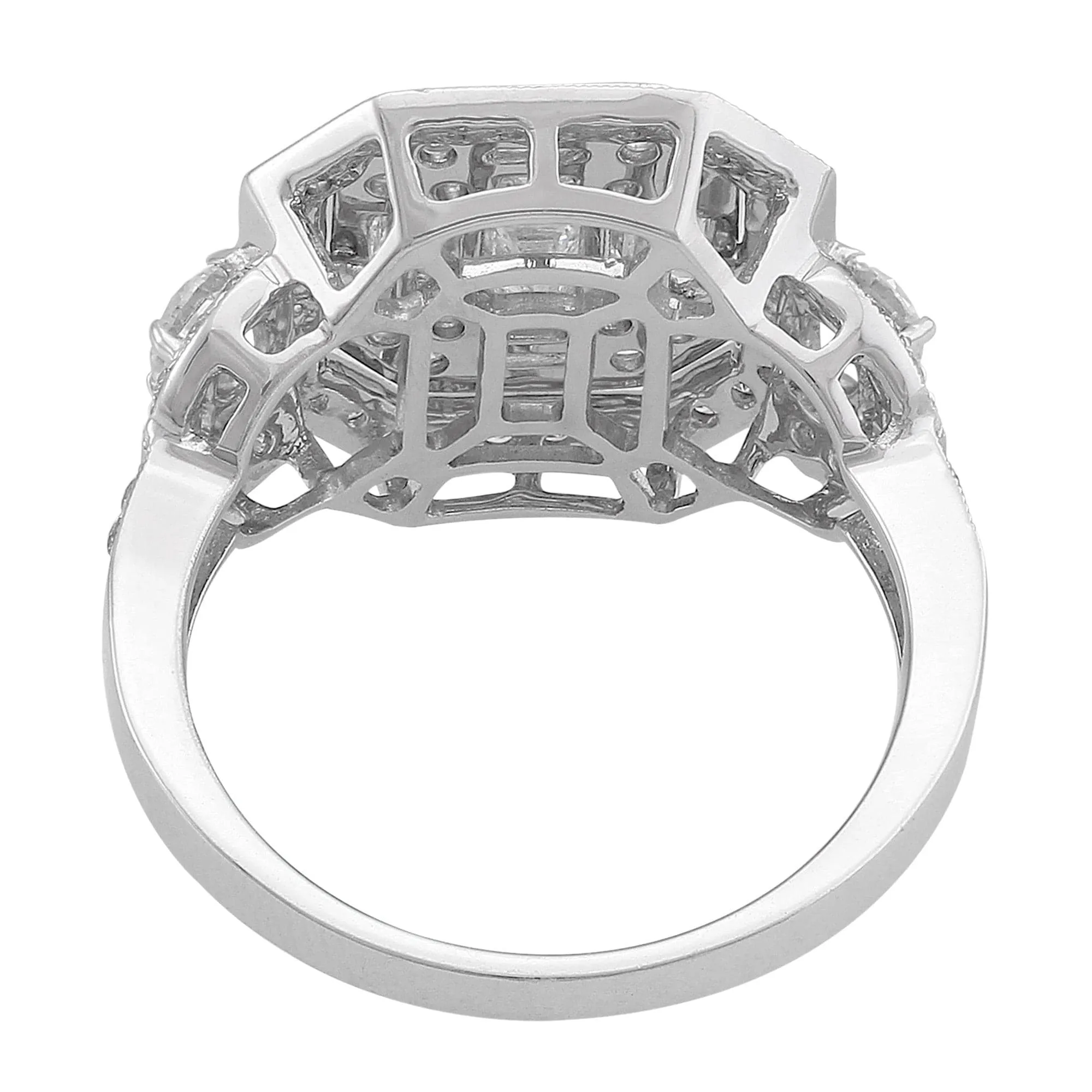 18kt White Gold Diamond Cluster Halo Ring