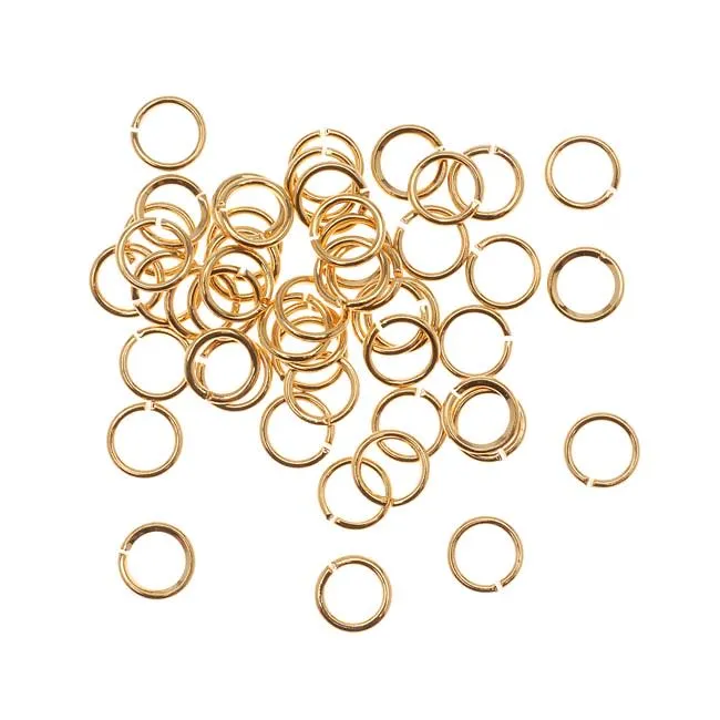 22K Gold Plated Open Jump Rings 5mm 21 Gauge (50 pcs)