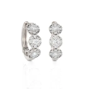 7/8 ctw Round Lab Grown Diamond Huggie Hoop Earrings