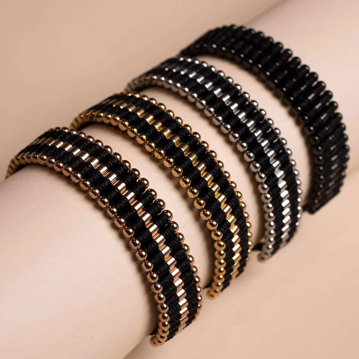 Amici | Gunmetal | Black | Macrame Bracelet