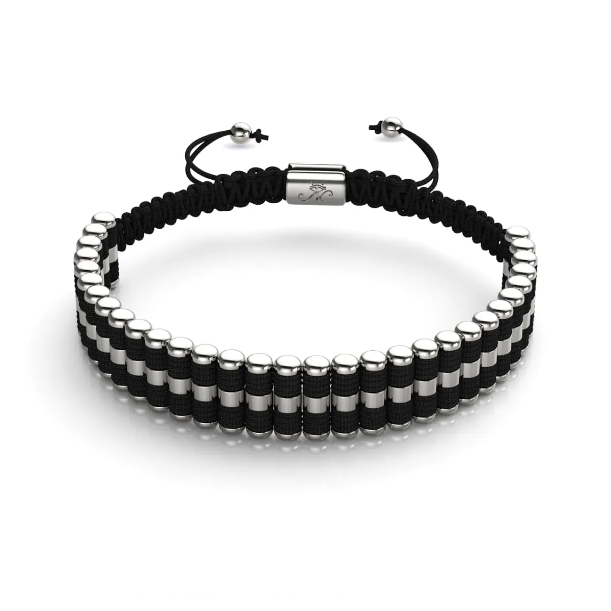 Amici | Silver | Black | Macrame Bracelet