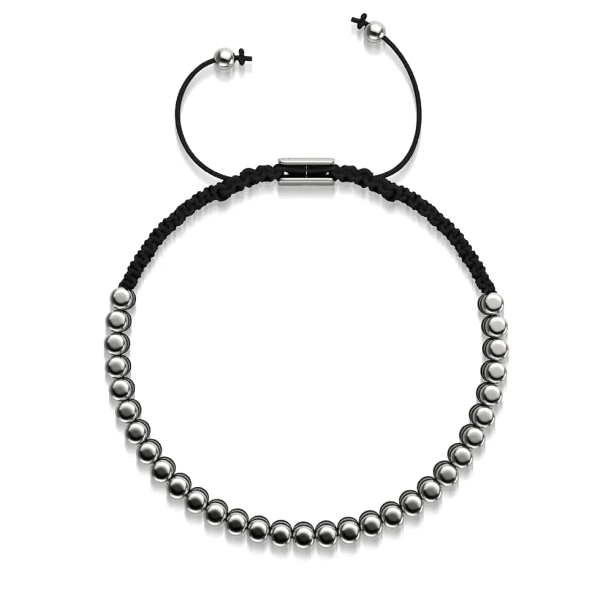 Amici | Silver | Black | Macrame Bracelet
