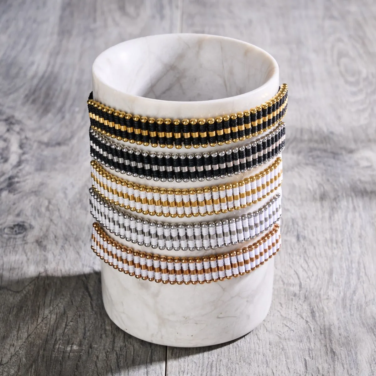 Amici | Silver | Black | Macrame Bracelet