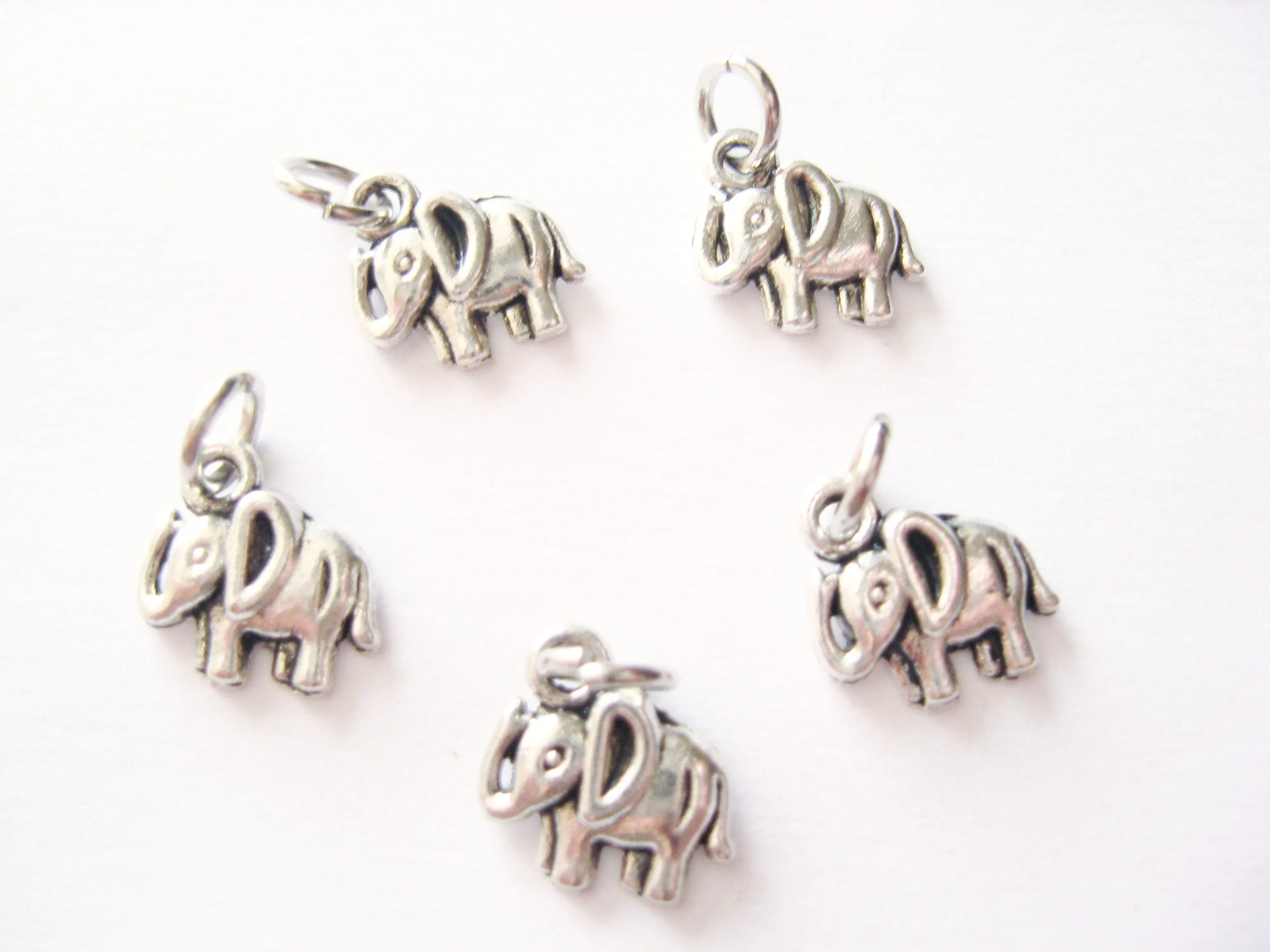 Antique Silver Elephant Pendant Charms