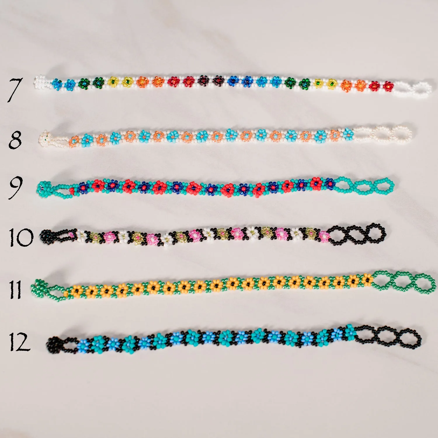 Beaded Flower Bracelet: Choose your Color!