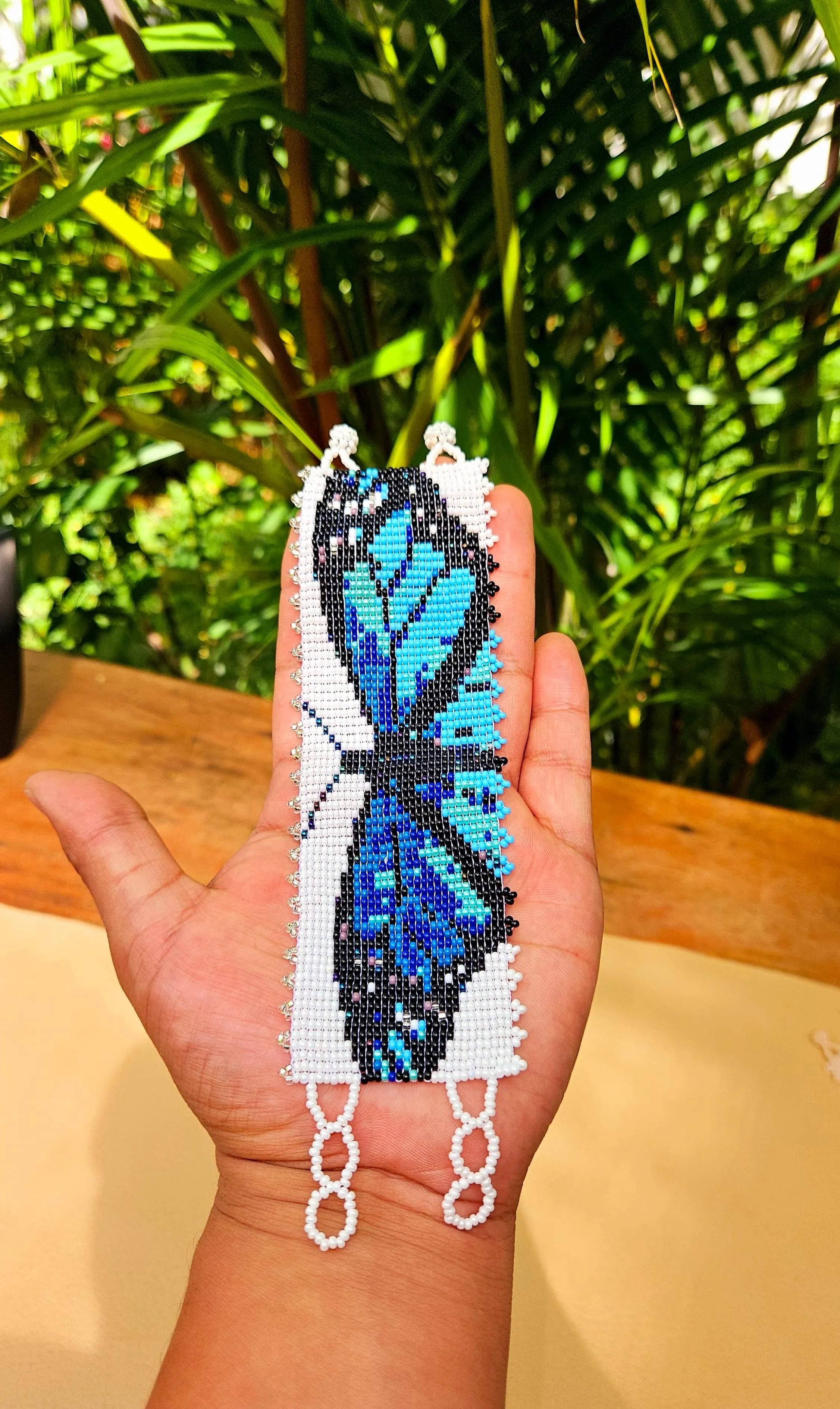 Butterfly Beaded Cuff Bracelet