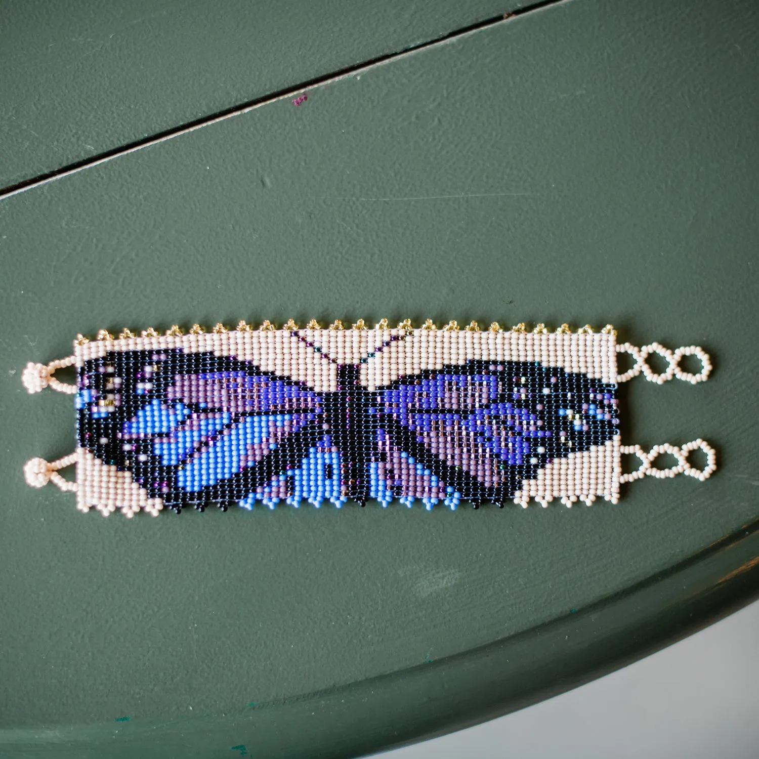Butterfly Beaded Cuff Bracelet