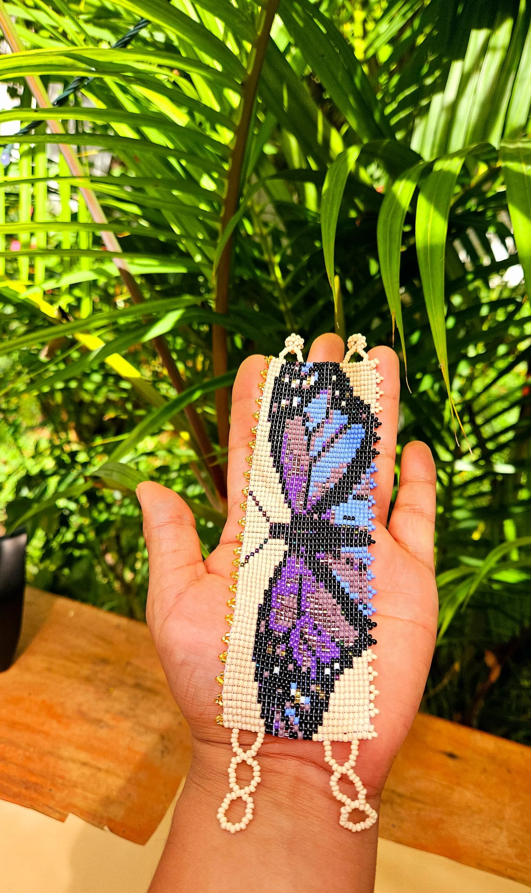 Butterfly Beaded Cuff Bracelet