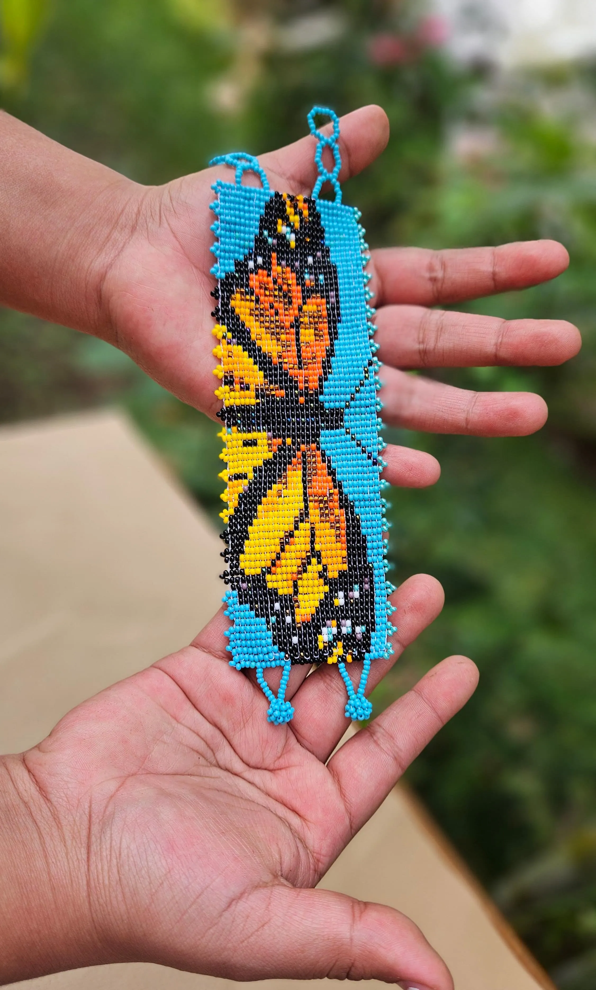 Butterfly Beaded Cuff Bracelet