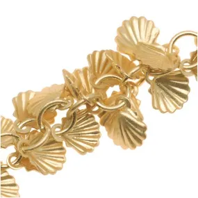 Charm Chain, Shell 7mm, Matte Gold Plated, by the Inch