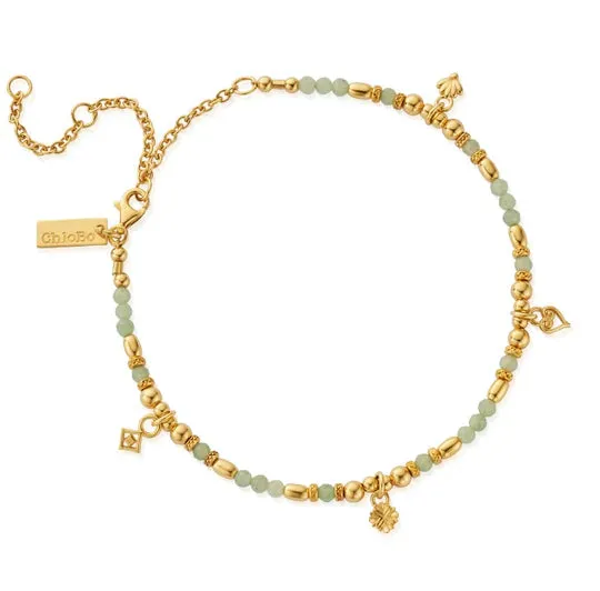 CHLOBO Gold Harmony Aventurine Anklet