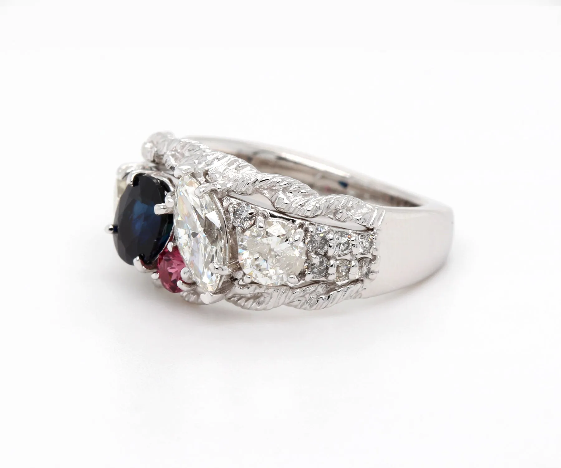 Cluster Three Stone Diamond Ring Redesign