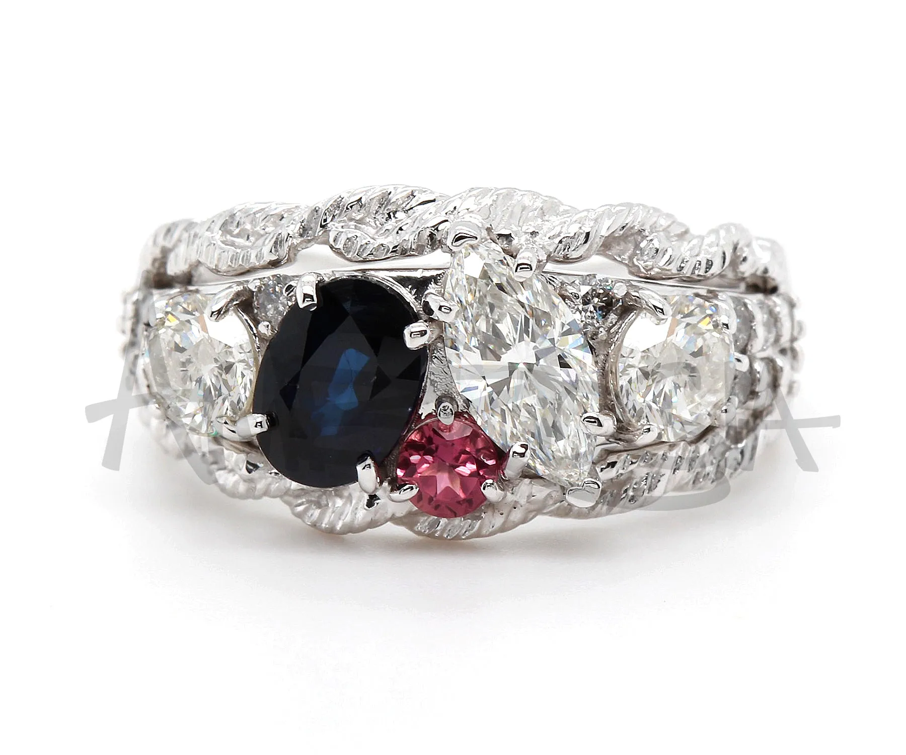 Cluster Three Stone Diamond Ring Redesign