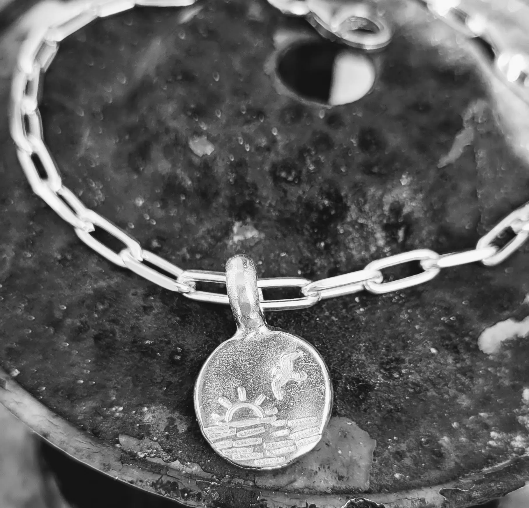 Coastal Sunrise Long Link Charm Anklet