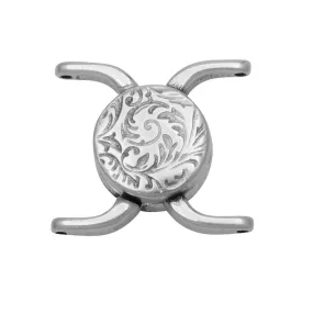 Cymbal Magnetic Clasps for 11/0 Delica & Round Beads, Souda II, Round 15.5x17.5mm, Antiqued Silver Plated (1 Set)