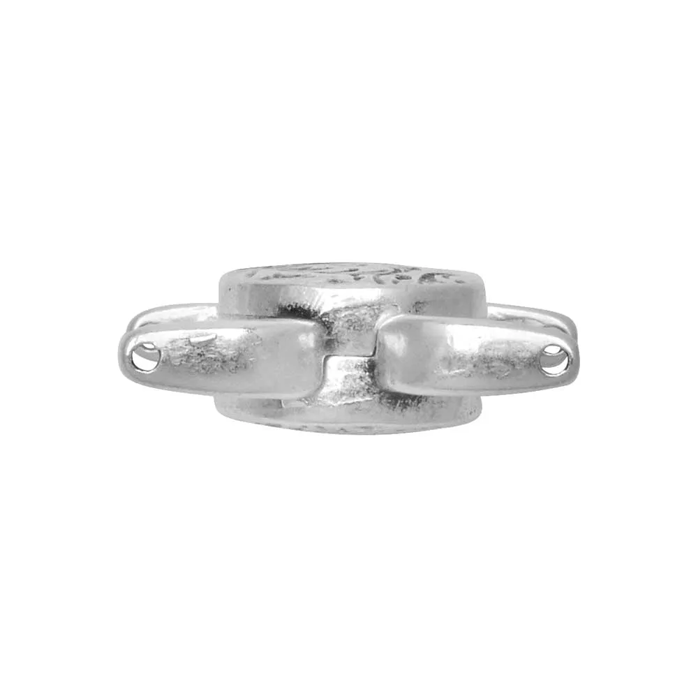 Cymbal Magnetic Clasps for 11/0 Delica & Round Beads, Souda II, Round 15.5x17.5mm, Antiqued Silver Plated (1 Set)