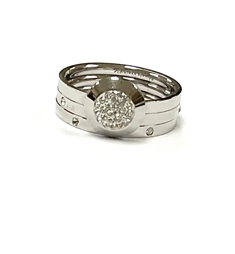 Diamanté Cluster Ring Trio