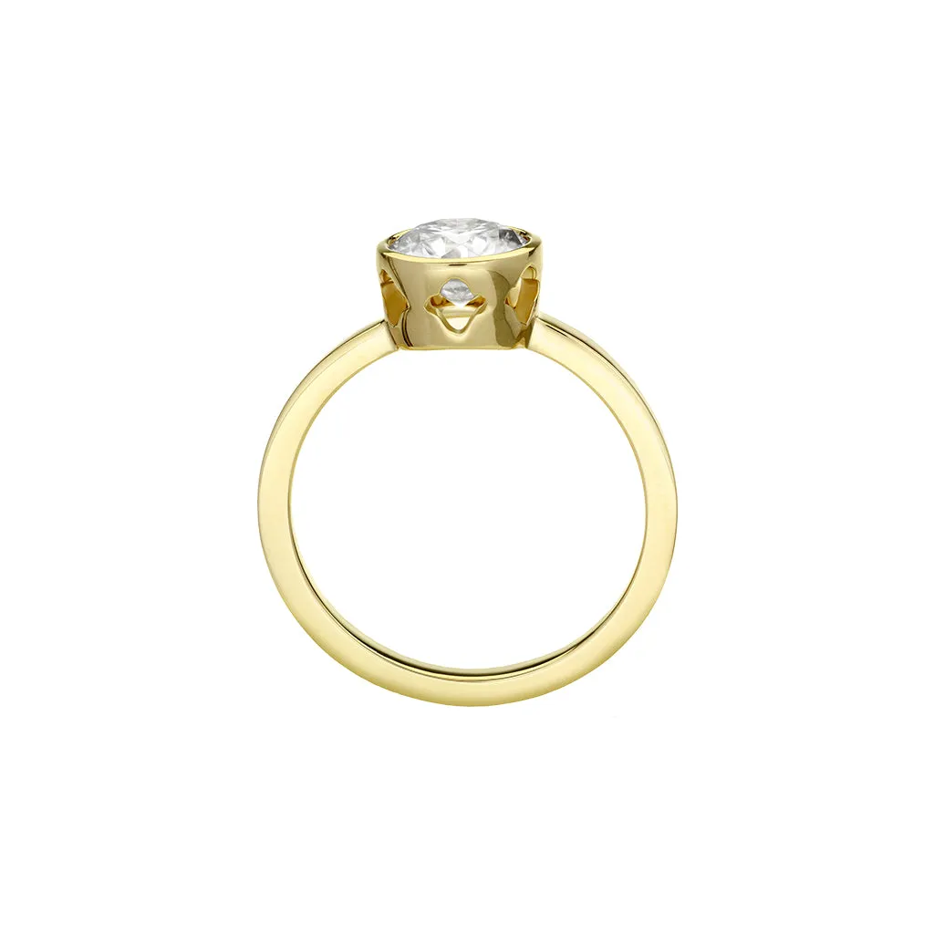 Diamond2 Solitaire Bezel Set Ring