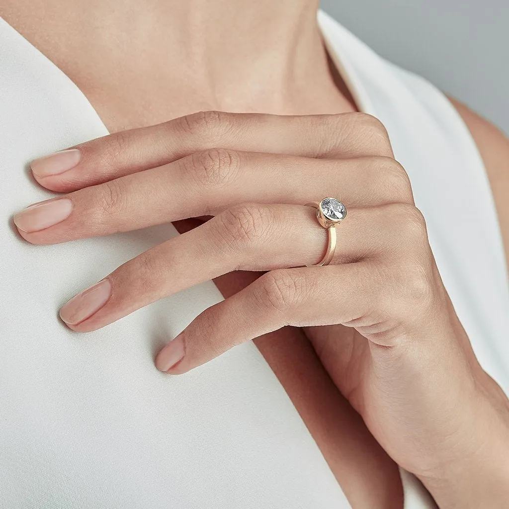 Diamond2 Solitaire Bezel Set Ring