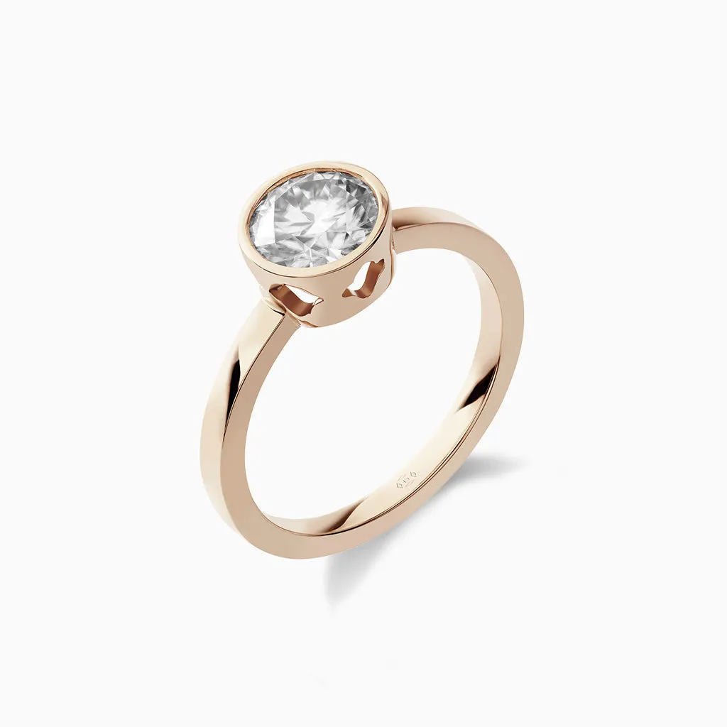 Diamond2 Solitaire Bezel Set Ring