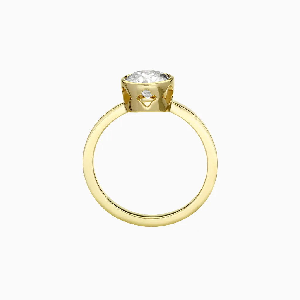 Diamond2 Solitaire Bezel Set Ring