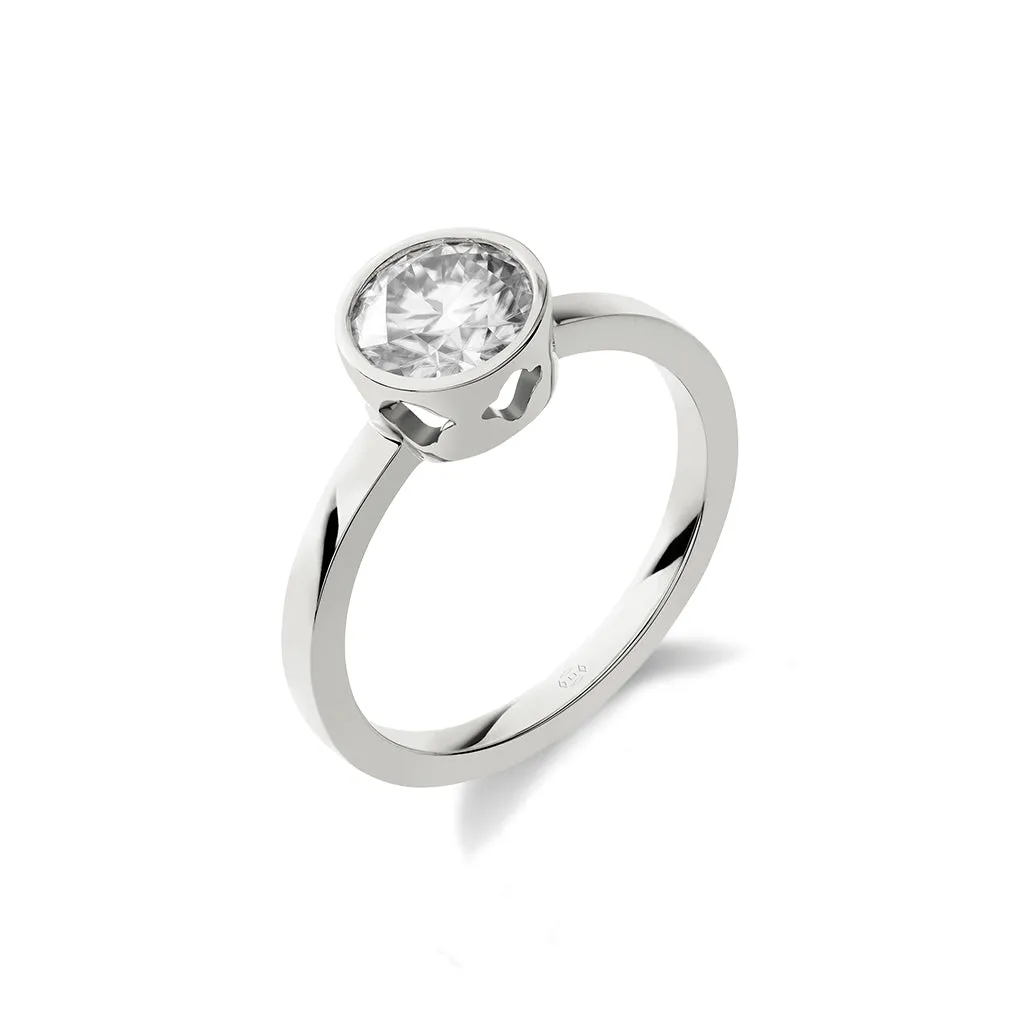 Diamond2 Solitaire Bezel Set Ring
