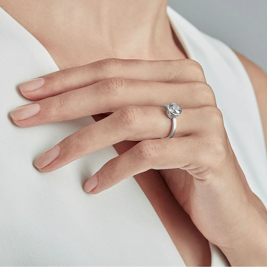 Diamond2 Solitaire Bezel Set Ring