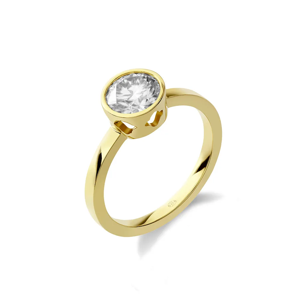 Diamond2 Solitaire Bezel Set Ring
