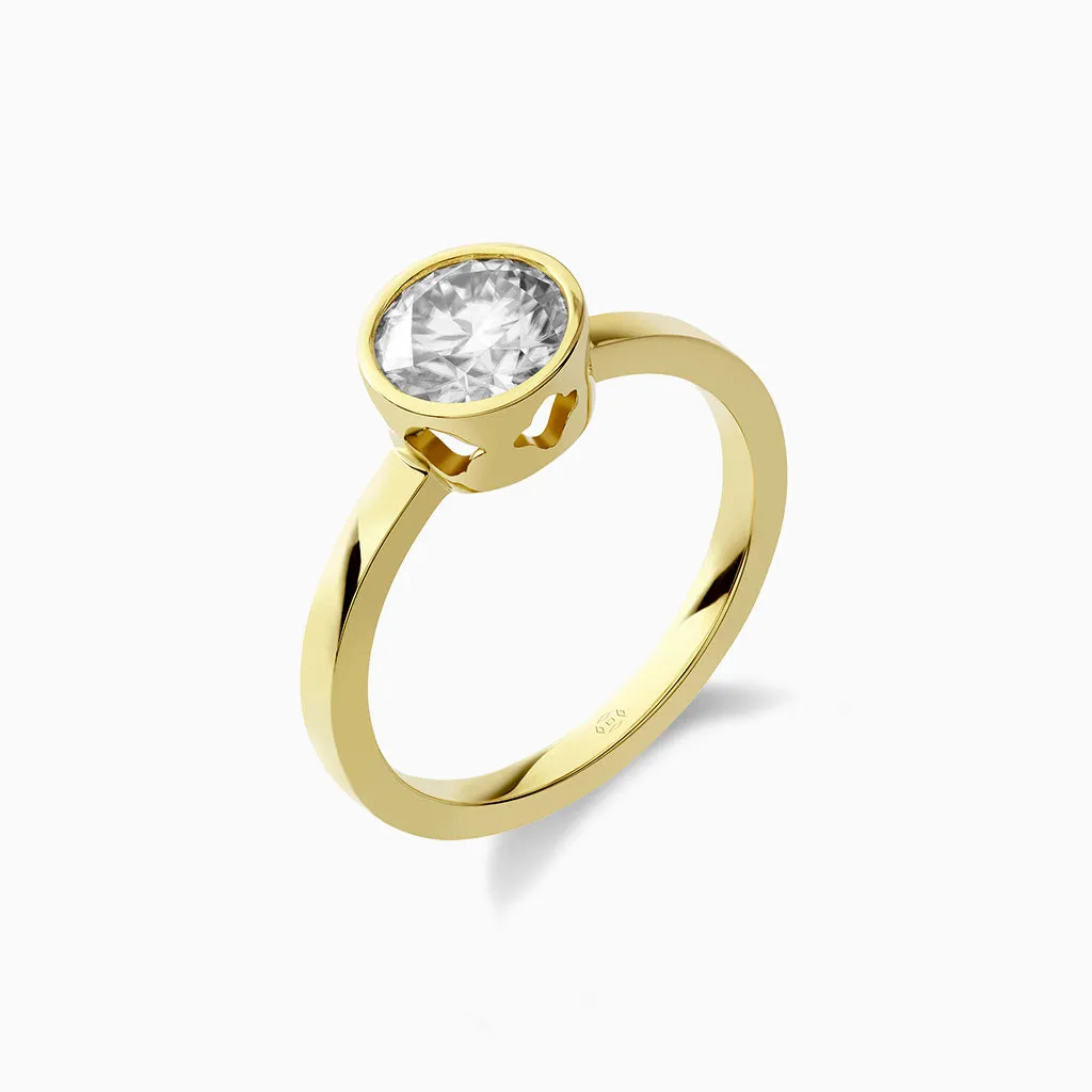 Diamond2 Solitaire Bezel Set Ring