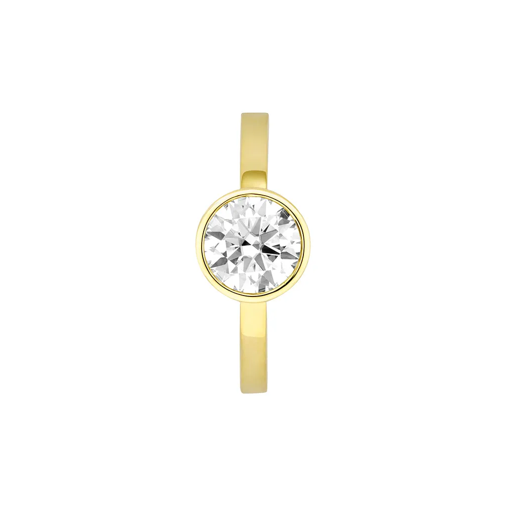 Diamond2 Solitaire Bezel Set Ring