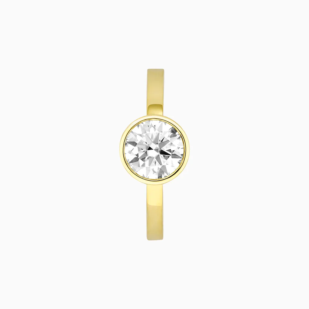 Diamond2 Solitaire Bezel Set Ring
