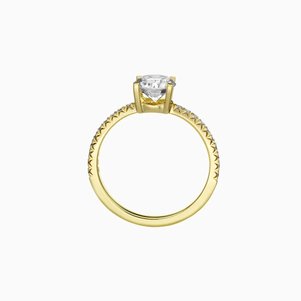 Diamond2 Solitaire Claw Set Ring with Embellished band