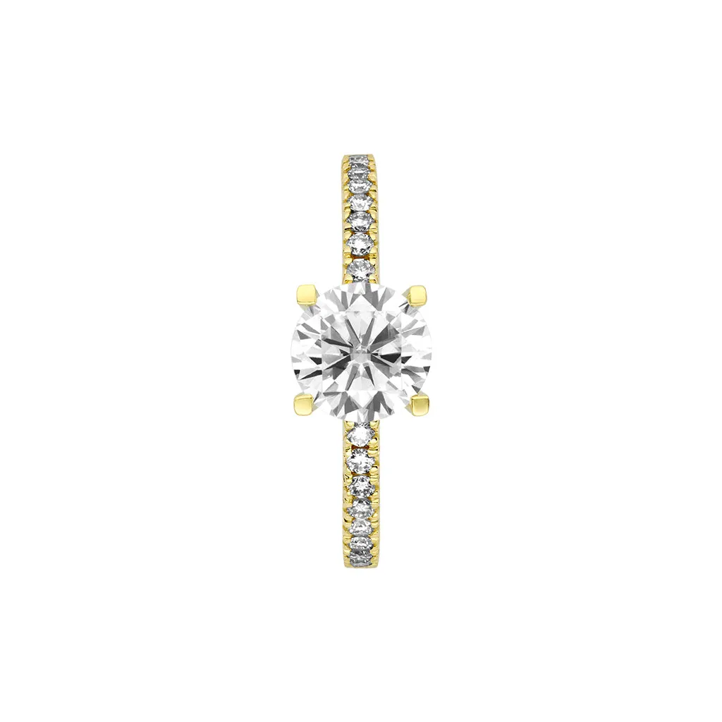 Diamond2 Solitaire Claw Set Ring with Embellished band