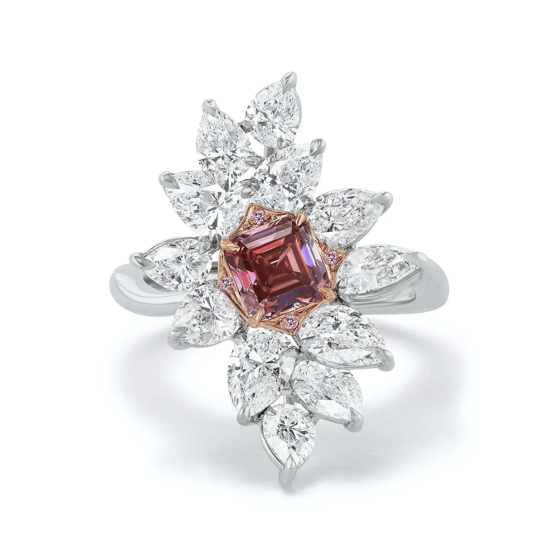 Elongated Cluster Diamond Ring