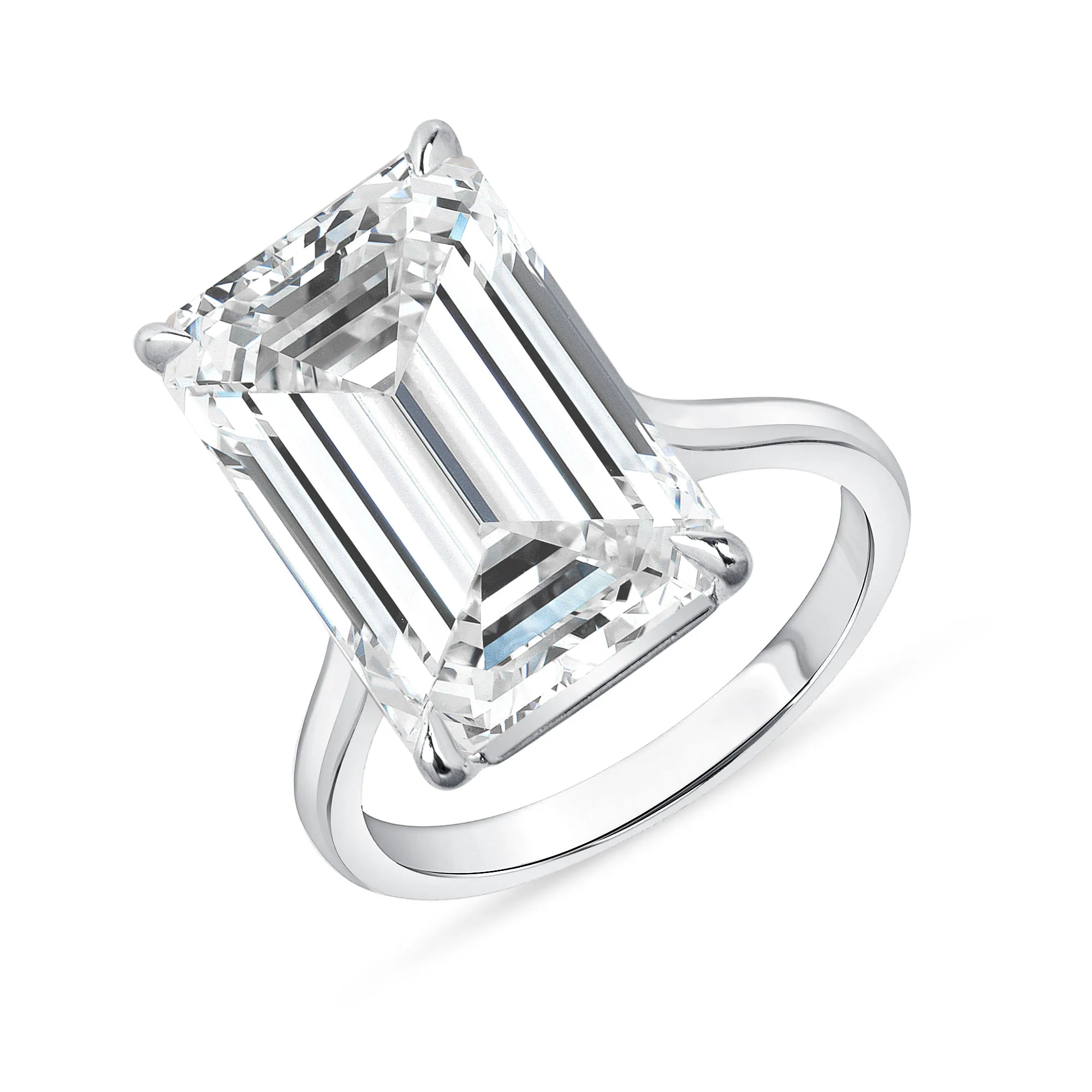 Emerald Cut Diamond Solitaire Ring