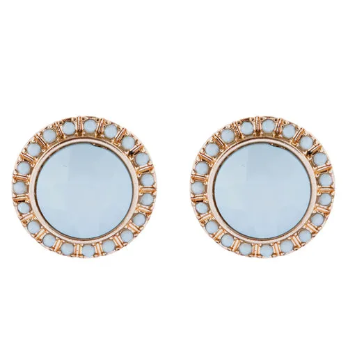 Glamorous Sparkle Bold Fashion Statement Necklace Earrings Set JN290 Gold Mint