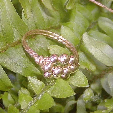 Gold Filled Bead Cluster Twist Wire Ring