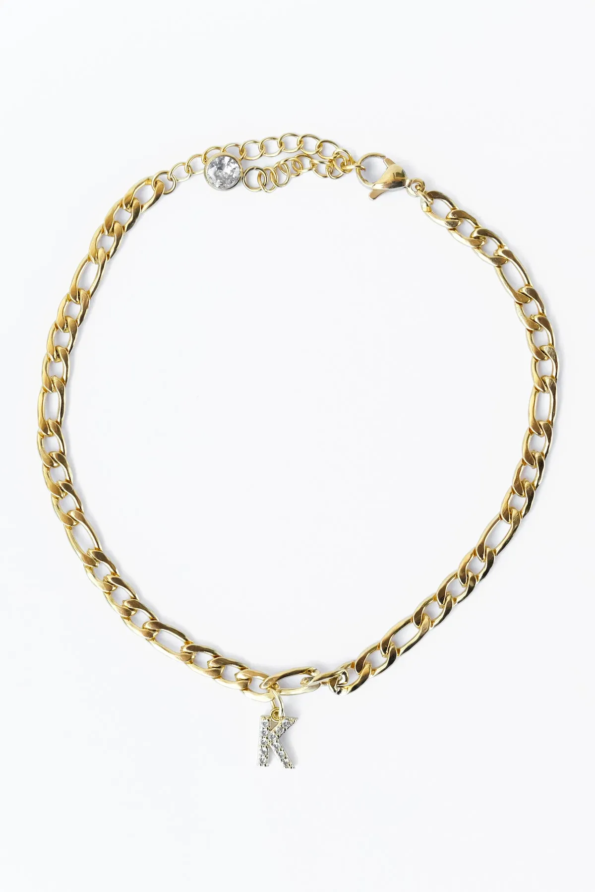 Gold Initial Anklets