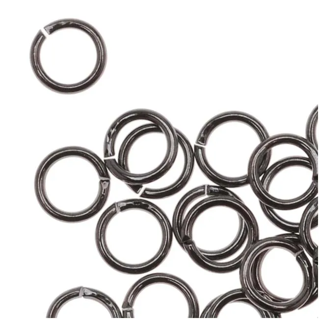 Gun Metal Plated Open Jump Rings 4mm 22 Gauge (50 pcs)