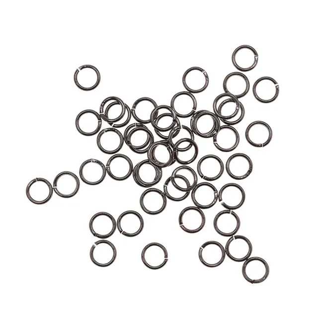 Gun Metal Plated Open Jump Rings 4mm 22 Gauge (50 pcs)