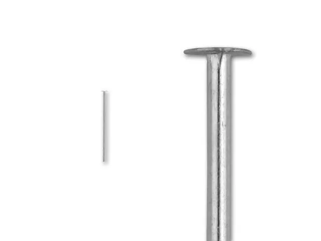 Head Pins, 1 Inch Long and 20 Gauge Thick, Sterling Silver (10 Pieces)